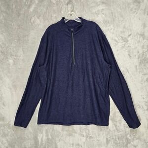 Lululemon Tech 1/2 Zip Pullover Mens XXL Heathered Navy Blue Top Athleisure Gym
